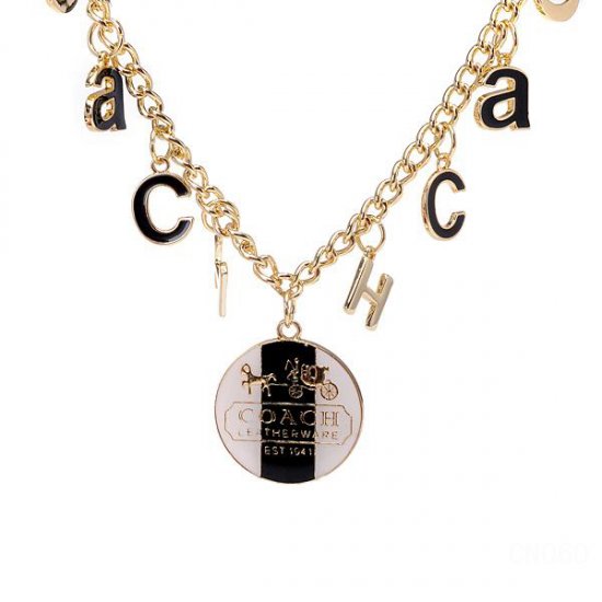 Coach Logo Float Gold Necklaces CYK - Click Image to Close